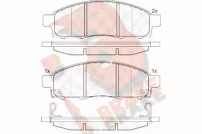 R BRAKE rb1966 -  Комплект тормозных колодок, дисковый тормоз
